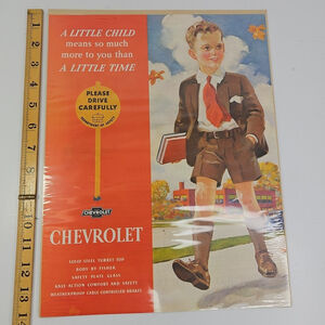 1935 Chevrolet Saturday Post Advertising Automobilia Picture Photo Safety